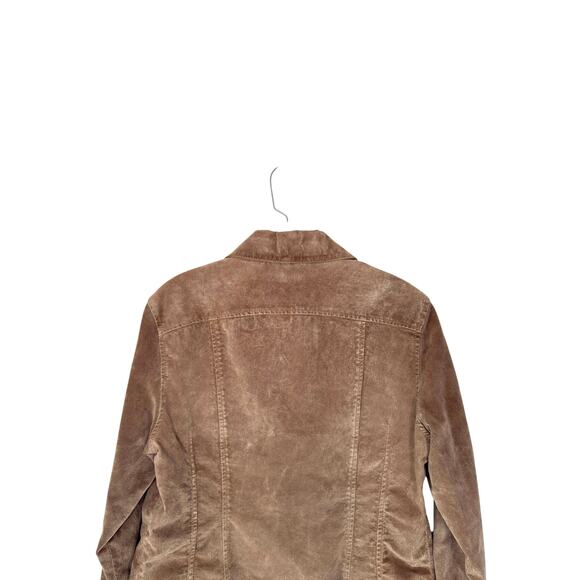 Live A Little‎ Leather Jacket Brown Suede Button Up Y2K Vintage Large Petite - Picture 8 of 12